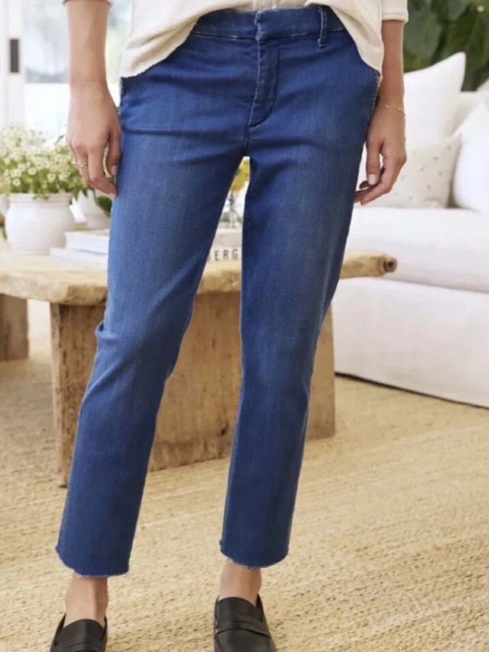 Frank & Eileen Wicklow Chino Jeans Women's Size 12 Crop Raw Hem Stretch